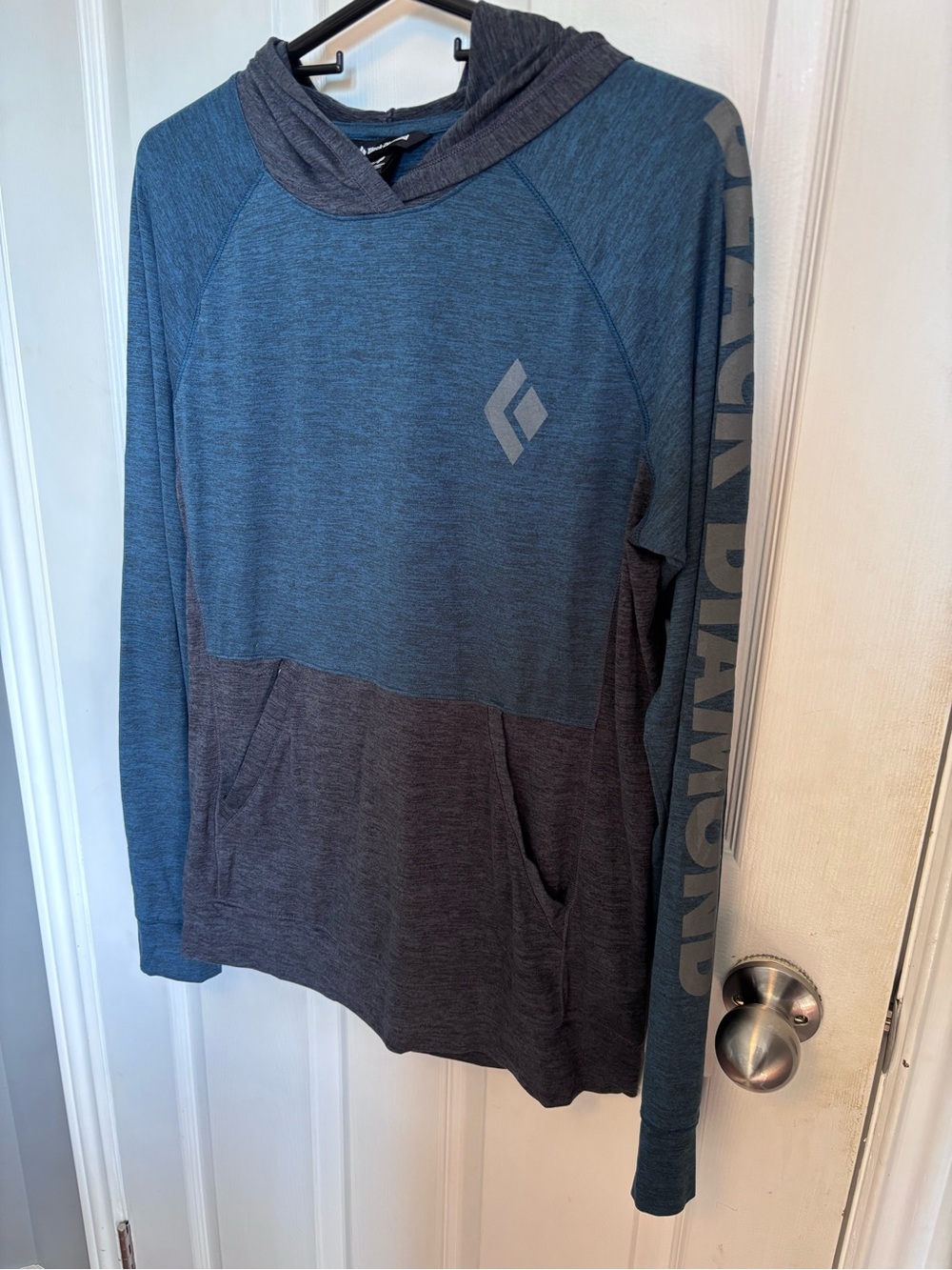 Black Diamond Men's Small Alpenglow Pro Hoody Gray Blue Sun Shirt